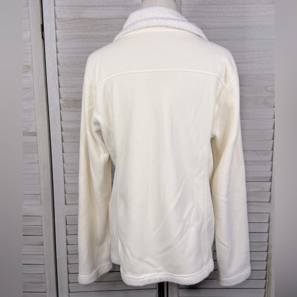 CALVIN KLEIN Women's Reversible Fleece Jacket Ivory/Cream-Large - Picture 2 of 6